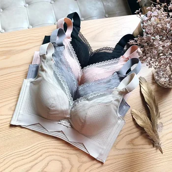 

Breathable Large Cup Tana Embroidered Underwear Women'S Soft And Comfortable Adjustable Bra Push Up No Steel Ring