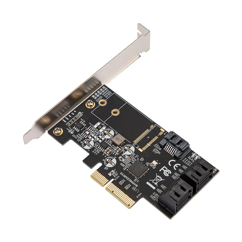 BTBcoin добавить на карт PCI-E SATA адаптер 4X 8X 16X PCIE SATA карта PCI Express SATA 3,0 5-Порты и разъёмы SATAIII 6 Гбит/с карты расширения