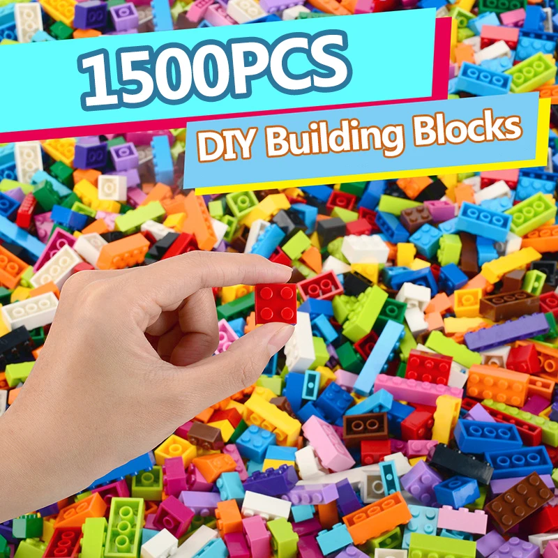 1500 шт Строительные блоки Наборы город DIY Кирпичи креативная объемная модель