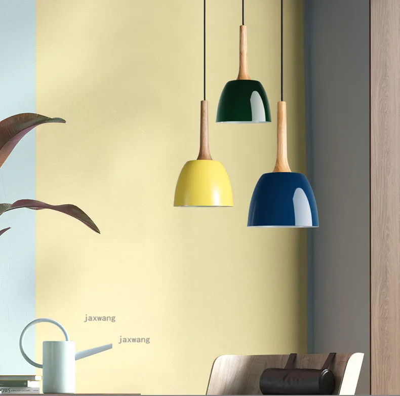 Nordic Bar LED Pendant Lights Macaron Solid Wood Lighting Light Fixtures Loft Hanging Lamp Home Indoor Decoration Pendant Lamp