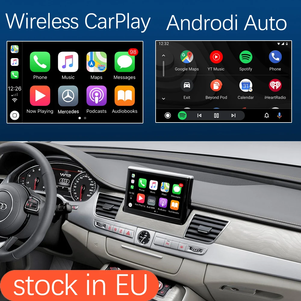 Беспроводной автомобильный интерфейс Apple CarPlay Android для Audi A8 2012-2018 с функциями