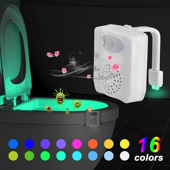 

Intelligent 16 Color Toilet Lamp UV Ultraviolet Disinfection Bath Creative Lamp Led Human Induction Night Light UV Sterilization