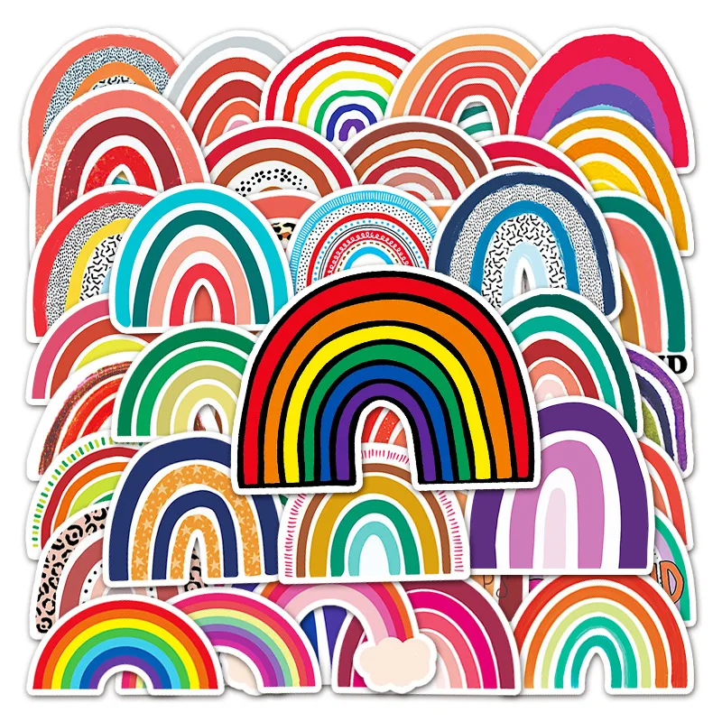 50PCS Rainbow Bridge Cartoon Stickers for Girl Children Toys on The Laptop Fridge Phone Skateboard Suitcase Decals Sticke