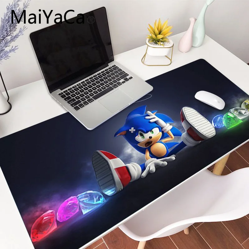 MaiYaCa Sonic anime mouse pad BIG SIZE Rubber Game Laptop Mouse Pad 800x300x3mm XLdesk mat for lol Dota2 Player | Компьютеры и офис