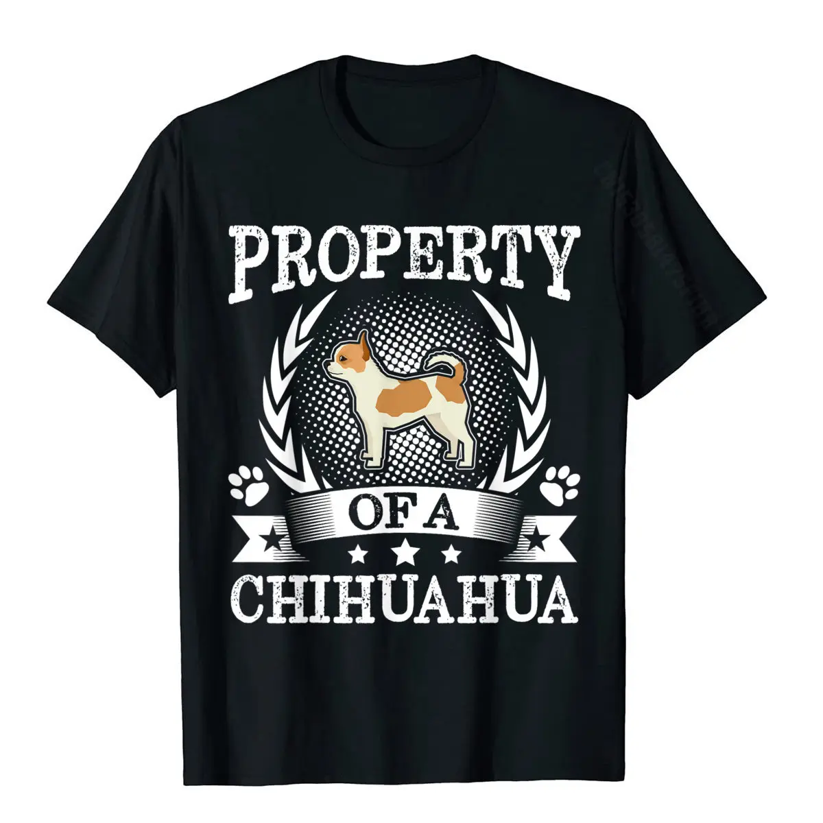 Classic Men T Shirt Summer Printed On Tees 100% Cotton Short Sleeve Slim Fit Tee-Shirt O-Neck Wholesale Property Of A Chihuahua Shirt Cute Dog over Gift T-Shirt__1549 black