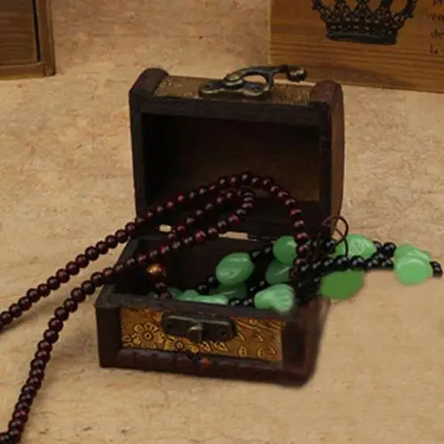 

HOT SALES!!! 2020 Vintage Floral Pattern Wooden Jewelry Box Organizer Ring Necklace Storage Case