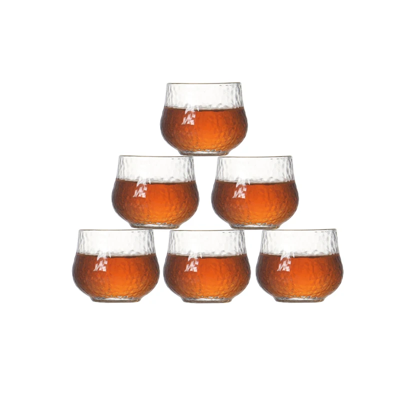 

Set of 6 high quality new fashion shot glasses Japanese style uneven tea cups for vodka spirits Christmas gift party 70ml