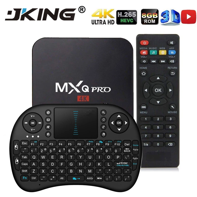 

JKING MXQ Pro 4k Smart TV BOX Quad-Core 1G+8G 3D MXQ 4K Set Top Box Android 7.1 TV Box S905W Media Player MXQ Pro TV BOX