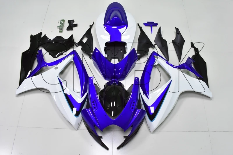 Для GSXR 600 2006 Пластиковые обтекатели GSXR 750 2006 синий белый черный Обтекатели для Suzuki GSXR600 2006-2007 K6 обтекатели