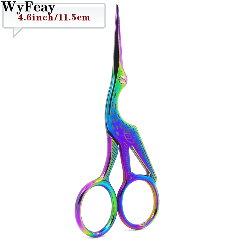 thumbnail image 2 of Stork Scissors Embroidery Scissors, Small Sharp Pointed Detail Shears For DIY Craft Needlework Yarn Sewing Cross Stitch Thread Cutting Handicraft Tool, 4.6in Blue Vintage Scissors 2 of 12