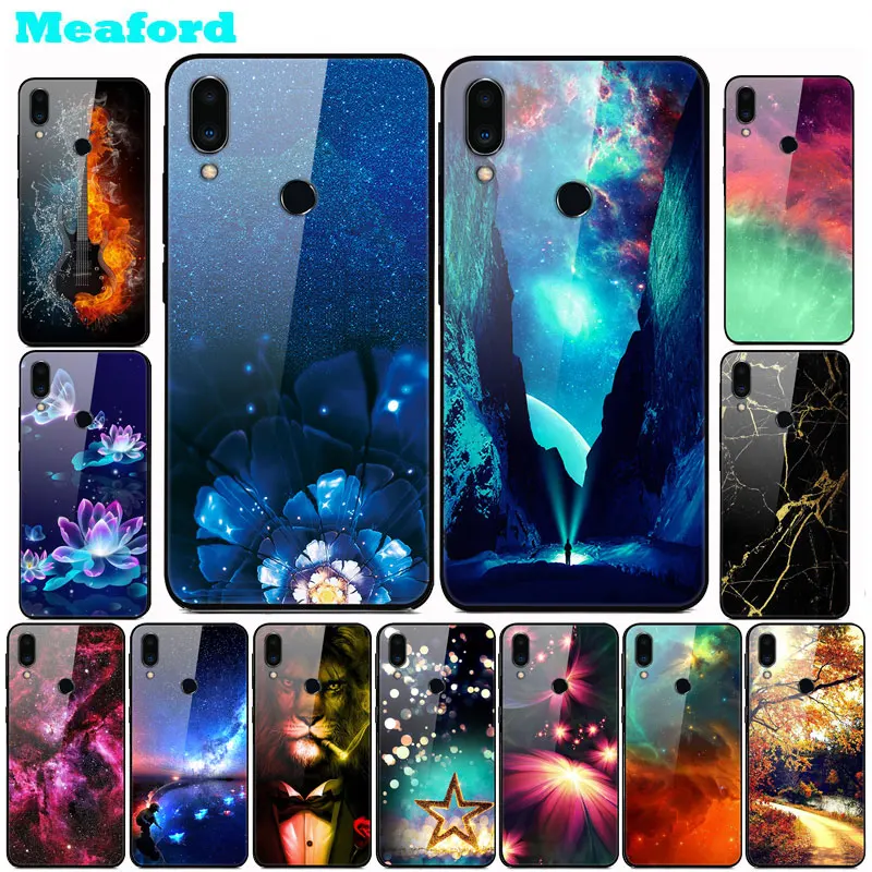 

Tempered Glass Case For Meizu Note 9 Case Hard Plastic Colorful Cover for Meizu Note 9 Phone Bumper Case Capas Note9 M9 Note