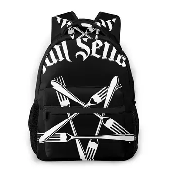 

Hail Seitan - Go Vegan No.1.2 (white) New Pattern knapsack Diablo Teens Books Backpack