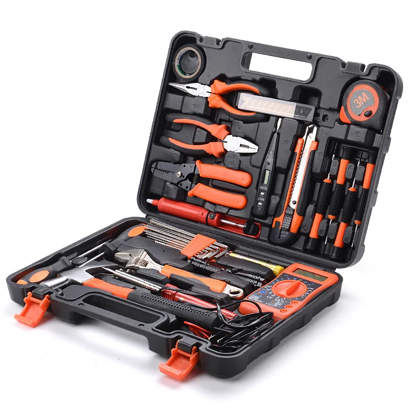 

Currently Available Supply 19 Pieces Electrician-Toolbox Multi-functional Household Hardware Toolbox Packaged Combination