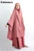 Muslim Women Two-Piece Set Prayer Garment Dress Hijab Long Khimar Abaya Jilbab Outfit Ramadan Skirt Abayas Islamic Clothes Niqab ► Photo 3/6