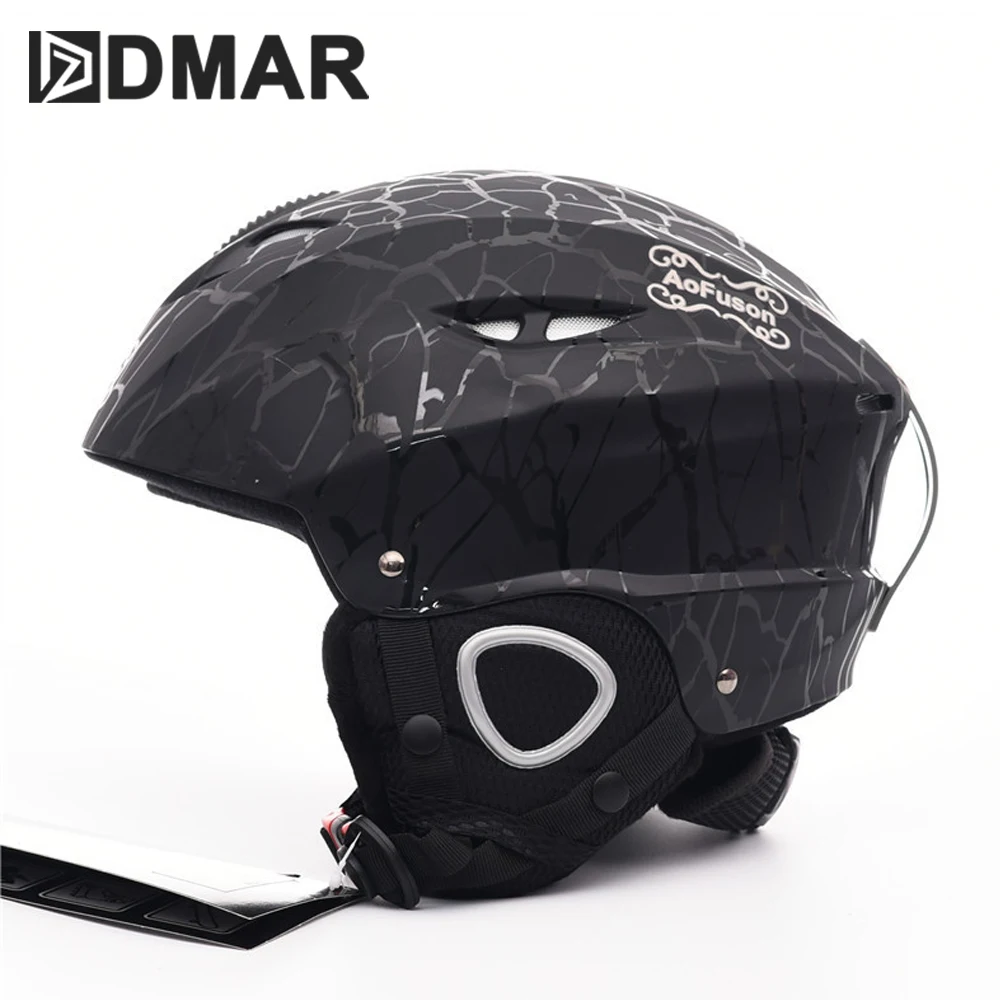 

Ski Helmet Snow Helmet Black Crack Style Skateboard Ski Snowboard Helmet Integrally-molded Skiing Helmet For Adult and Kids