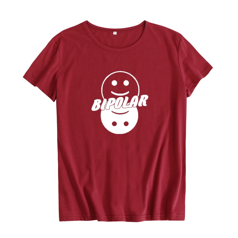 Милая футболка с биполярным лицом Tumblr Hipster Harajuku футболка с рисунком Женская одежда футболка Летняя новая модная футболка