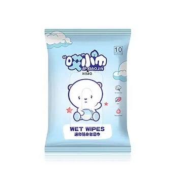

10Pcs/bag Baby Gently Sensitive Wet Wipes For Hand Cleaning Outdoor Portable Wipes Baby Care Wipes Travel Pack Wholesale