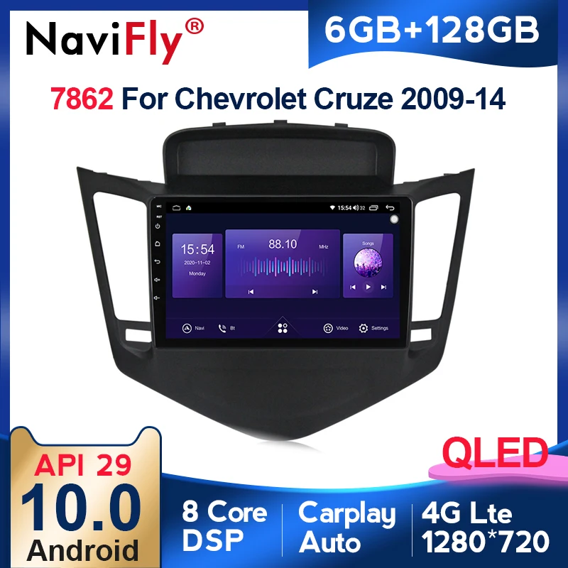 Автомобильная Мультимедийная система QLED 128 ГБ 1280*720 Android 10 0 для Chevrolet Cruze J300 2009 - 2014 |