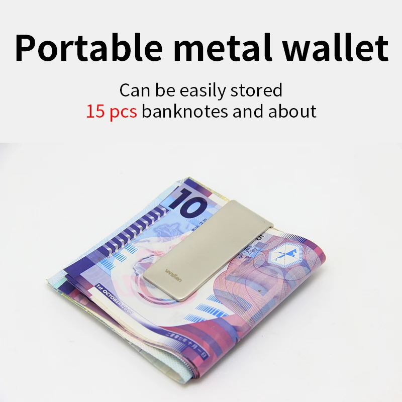 1PC Stainless Steel Metal Money Clip Fashion Simple Silver Dollar Cash Clamp Holder Wallet For Men Women metal money clip