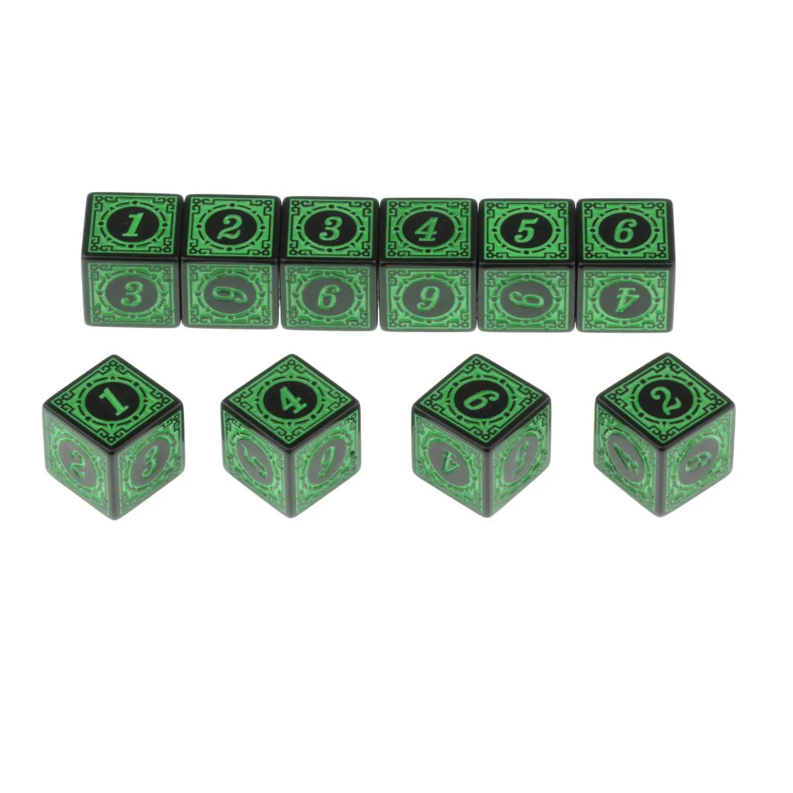 10pcs/set 6 Side Polyhedral Dice Toys Multi Sided Acrylic Dices for Table Board Game Playing Games Dice