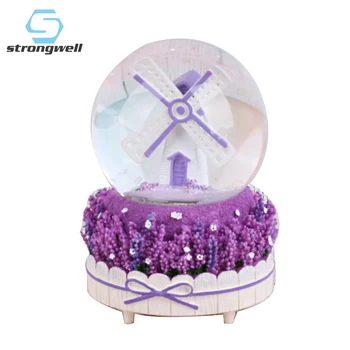 

Strongwell Romantic Windmills Crystal Ball Lucky Cat Statue Christmas Music Box Birthday Gift Home Decoration Accessories