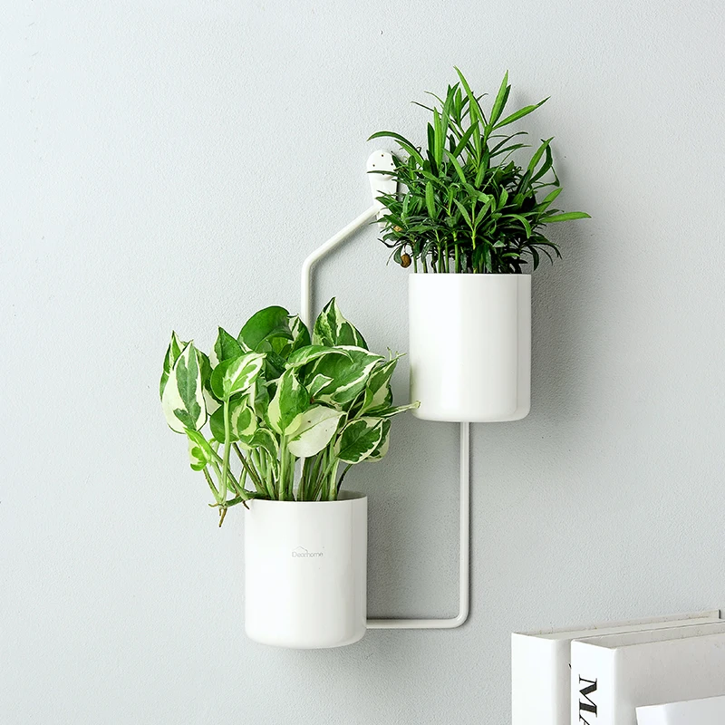 

Creative Fashion Wall Decor Double Metal Small Flowerpot Modern Art Office Home Decoration Plant Pots