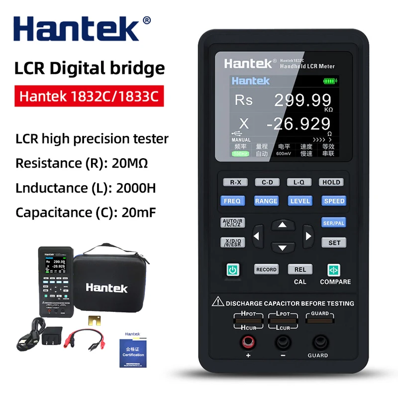 HANTEK Handheld Oscilloscope LCR Bridge digitale 1832c/1833c 10 test frequencies 