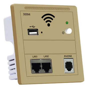 

300Mbps ABS Extender WiFi Socket Wall Wireless Router USB Charging 86 Panel Repeater Built-in Antenna Phone Port Inn Hotel