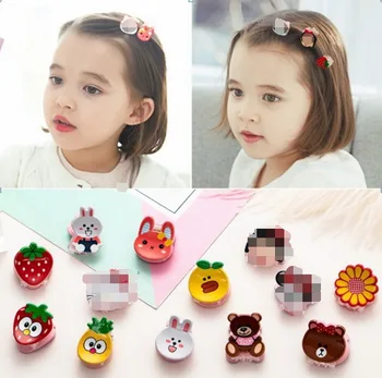 

DHL 500pcs Cute Cartoon Bear Rabbit Cat Strawberry Hairpins Girls Hair Clips Kids Headwear Hair Accessories