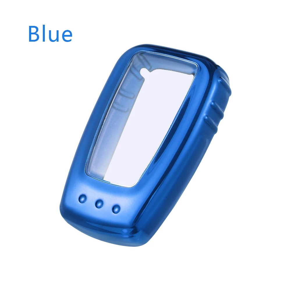blue 1 шт. цветной чехол для ключей автомобиля Мягкий защитный чехол Брелок держатель для Camry CHR Prius Avalon RAV4 Corolla автомобильные аксессуары - Название цвета: blue