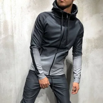 

Men Fashion 3D Print Gradient Color Hooded Jacket Coat 2019 New Male Long-sleeved Slim Zipper Coat Hip-hop Casual Sweatshirts
