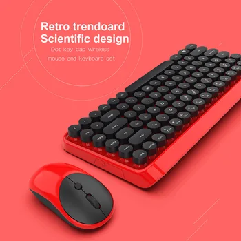 

Adjustable cute Wireless Keyboard and Mouse Set for Laptop Notebook Computer Dot Mechanical Keyboard Wireless Set Mouse DPI