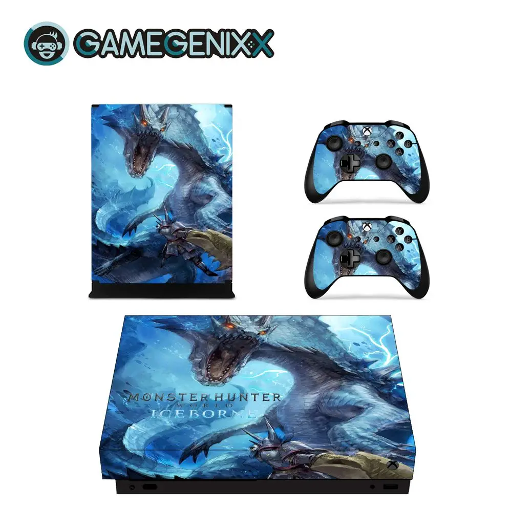 GAMEGENIXX Кожа Наклейка Защитная Наклейка Обложка Полный Набор для Xbox One X консоли и 2 контроллеров-Monster Hunter World