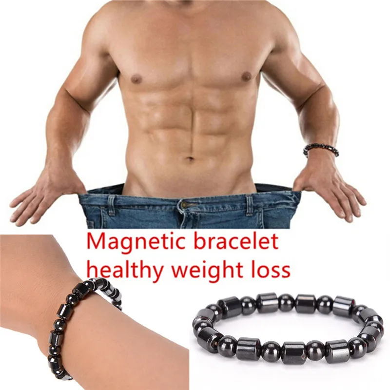 Adjustable Weight Loss Round Black Stone Health Care Magnetic Therapy Bracelet Slimming Products Hot