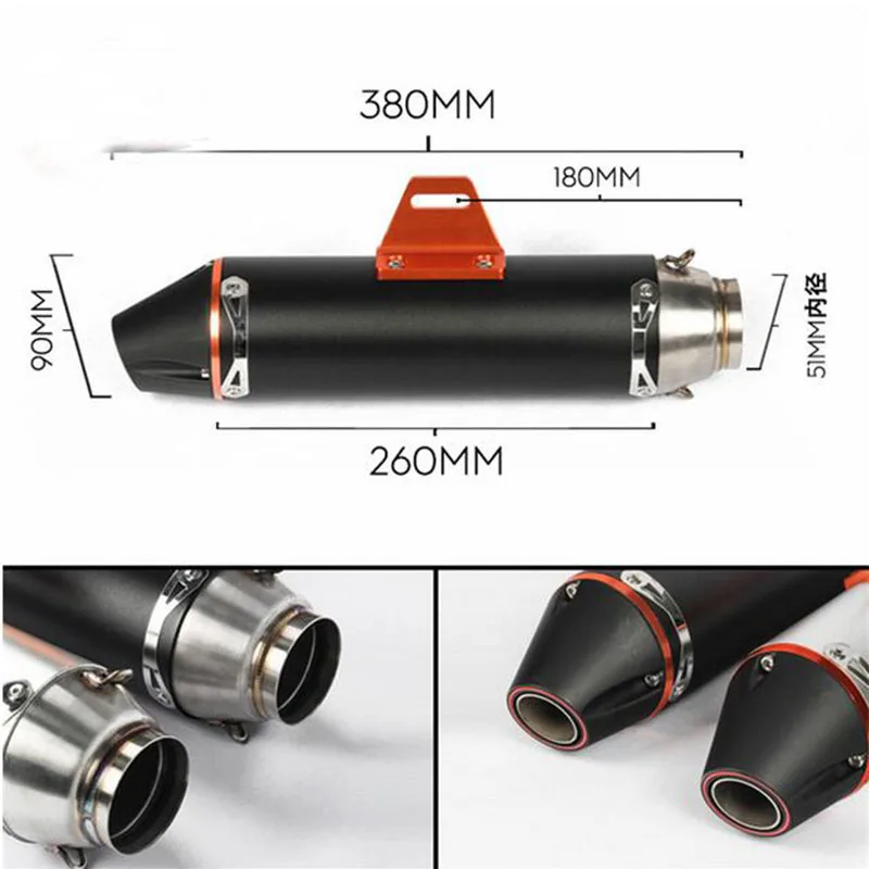 36-51mm universal Motorcycle Exhaust Pipe Muffler for MTX Mototrax dirt bike cross country motorcycle Trail Bike CRF250 KLX250
