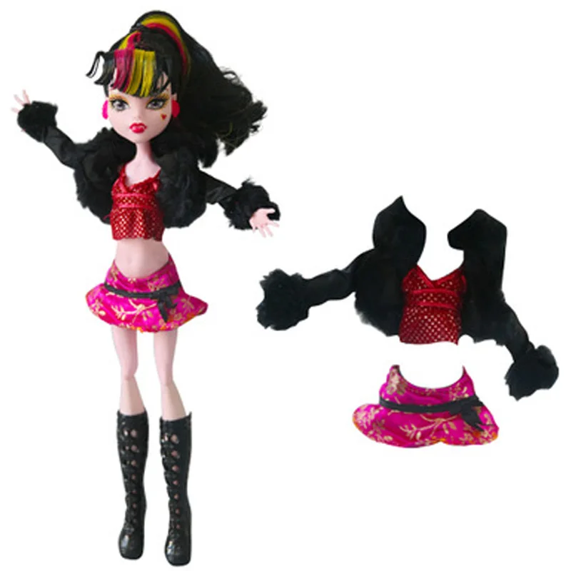 1 предмет, модная кукольная одежда для Monster High, Одежда для куклы Monster, наряд, платья Короткое платье длинные штаны, 10 стилей, кукольный костюм - Цвет: Style 4