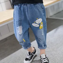 Осенняя детская одежда для девочек; детские джинсы в горошек для мальчиков; длинные брюки для маленьких детей