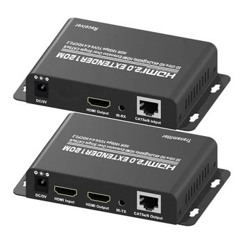 

Up to 394Ft/120M, HDMI2.0 Extender with HDMI Loop-out 18Gbps 4K@60Hz IR Remote over IP Cat6/5E Converter Transmitter