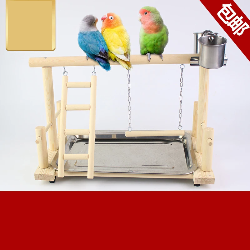 Parrot playsters с чашкой игрушки лоток качели птицы скалолазание подвесная лестница мост деревянный Cockatiel игровая площадка птицы perches