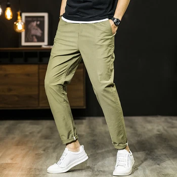 

2020 Spring Summer Classic Business Pants Soft Slim Straight Casual Pants Young Men Modal Cotton Slim Chinos Fashion Trousers