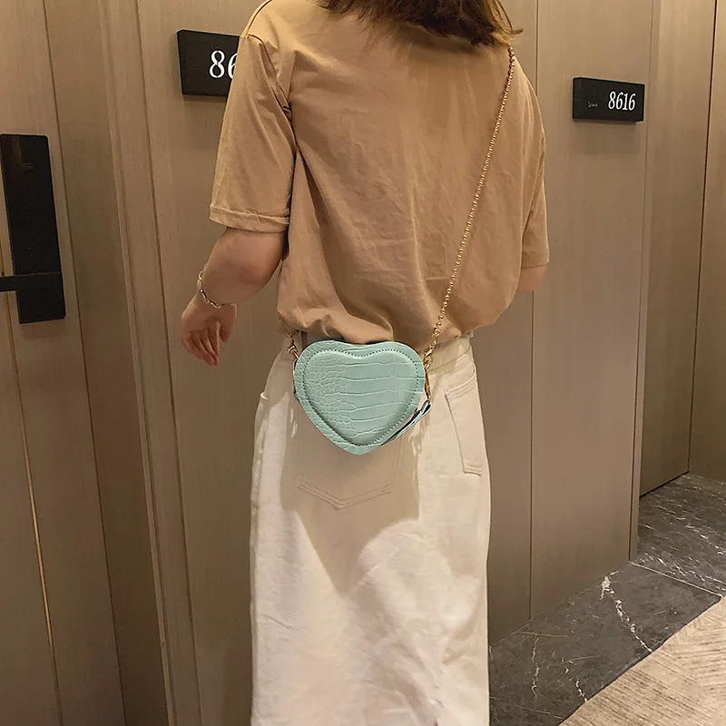 

Fairy summer bag 2019 new crocodile print love handbag forest chain slanted shoulder bag