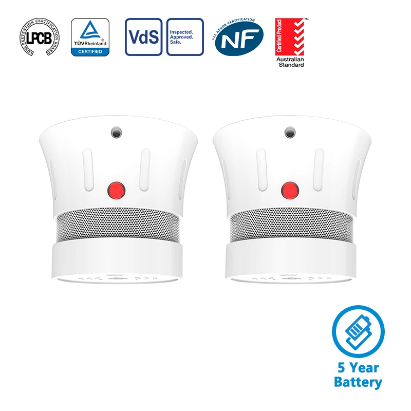 CPVan FSD001 2pcs/Lot Mini Smoke Detector Smoke Sensor CE Certified Smoke Alarm Sensor 5 Year Battery Life rookmelder Fire Alarm