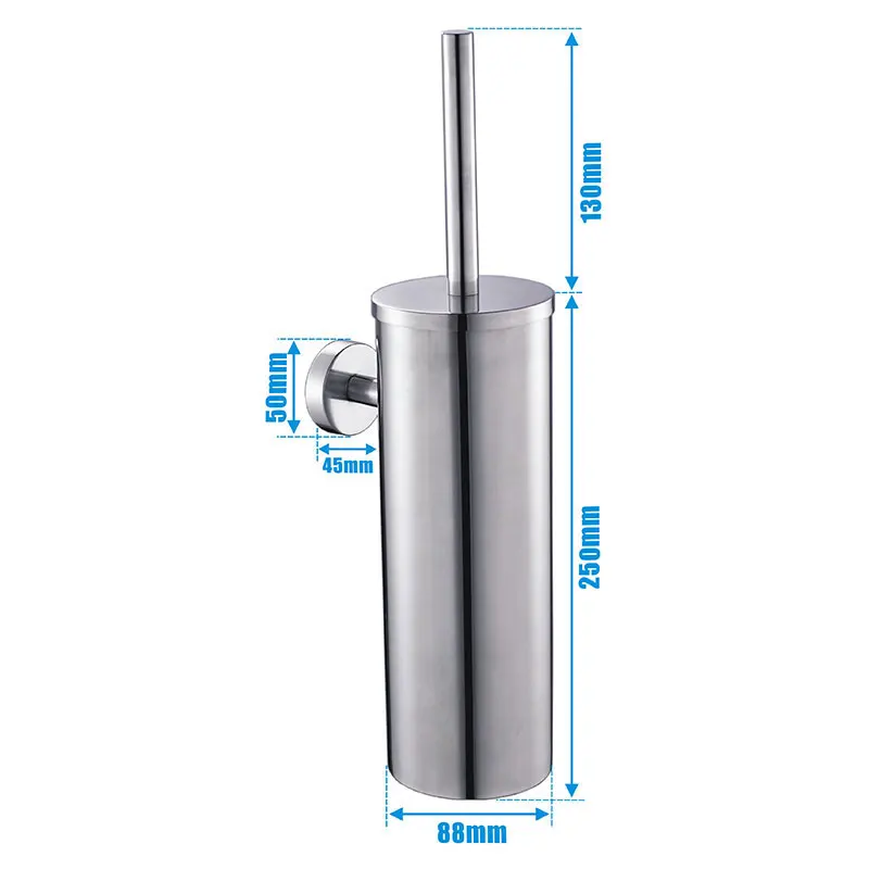 DOOKOLE Toilet Brush SUS304 Stainless Steel Wall Mount for Bathroom Storage Modern Style Brushed Finished Toilet Brush Holder
