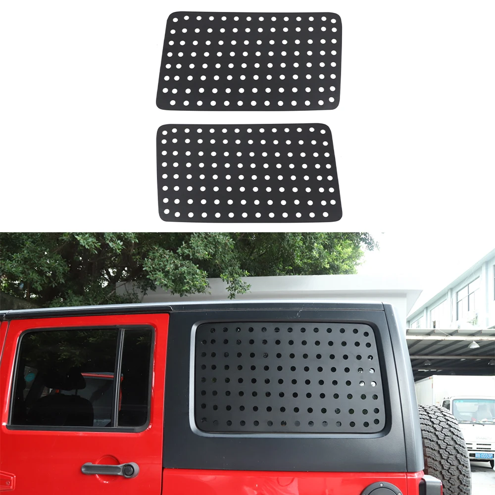 4 Doors Rear Triangle Window Decoration Cover Trim Sticker for Jeep JK Wrangler 2011-2017 Black Car Exterior Accessories