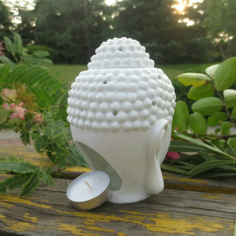 Голова Будды ароматическое масло горелка Керамическая Лампа для ароматерапии свеча Аромалампа масляная лампа домашний декор ладан горелка
