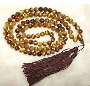 

6mm Unisex 108 Natural Tiger Eye Gem Buddha Prayer Beads Mala Bracelets Buddhist Rosary Necklace Bracelet Jewelry