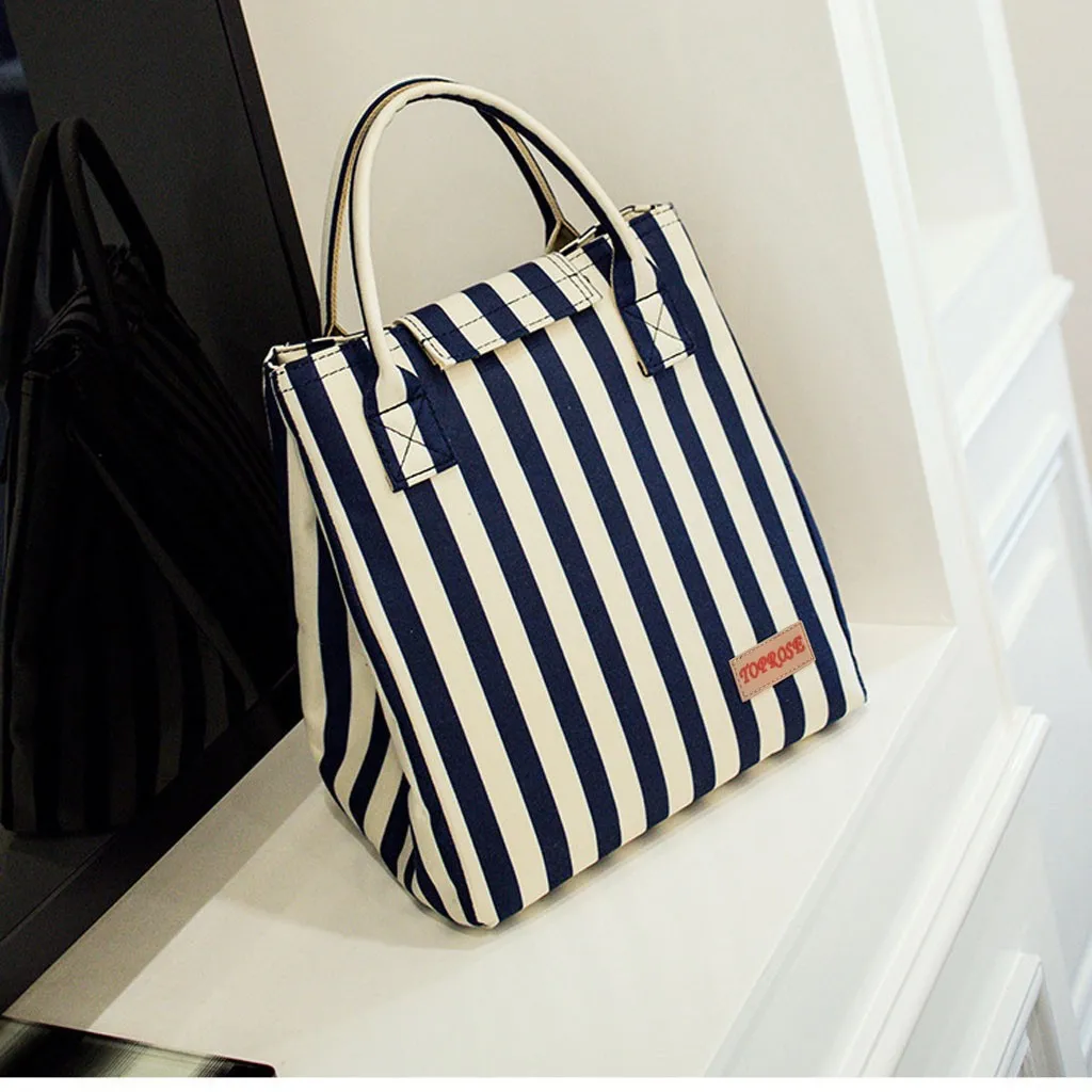 OCARDIAN lunch bag thermal bag caixa termica Insulation Bags Waterproof Oxford Striped Cold Insulation Bags Aluminum G0808#10