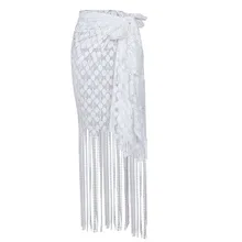 Летние женские элегантные и классические новые модные дизайнерские пикантный зауженный однотонные кисточки Декор Универсальные лаконичные повседневные юбки