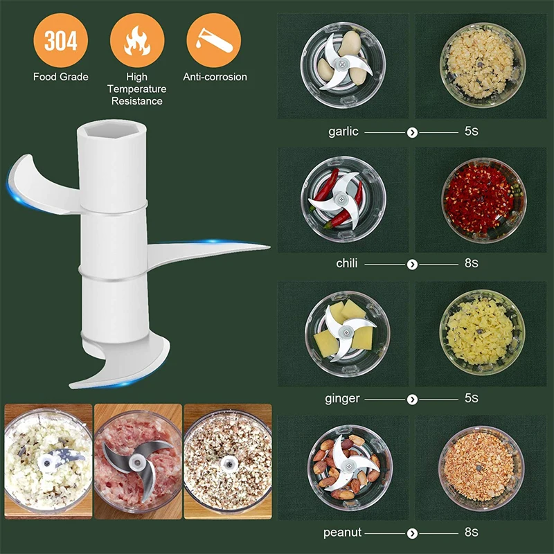 Mini Garlic Chopper 100/250mL Electric USB Charging Garlic Mincer Ginger Onion Meat Masher