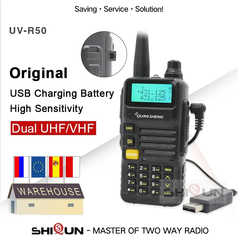 Зарядное устройство USB версия батареи Quansheng телефон Walkie Talkie Vhf Uhf двухдиапазонное
